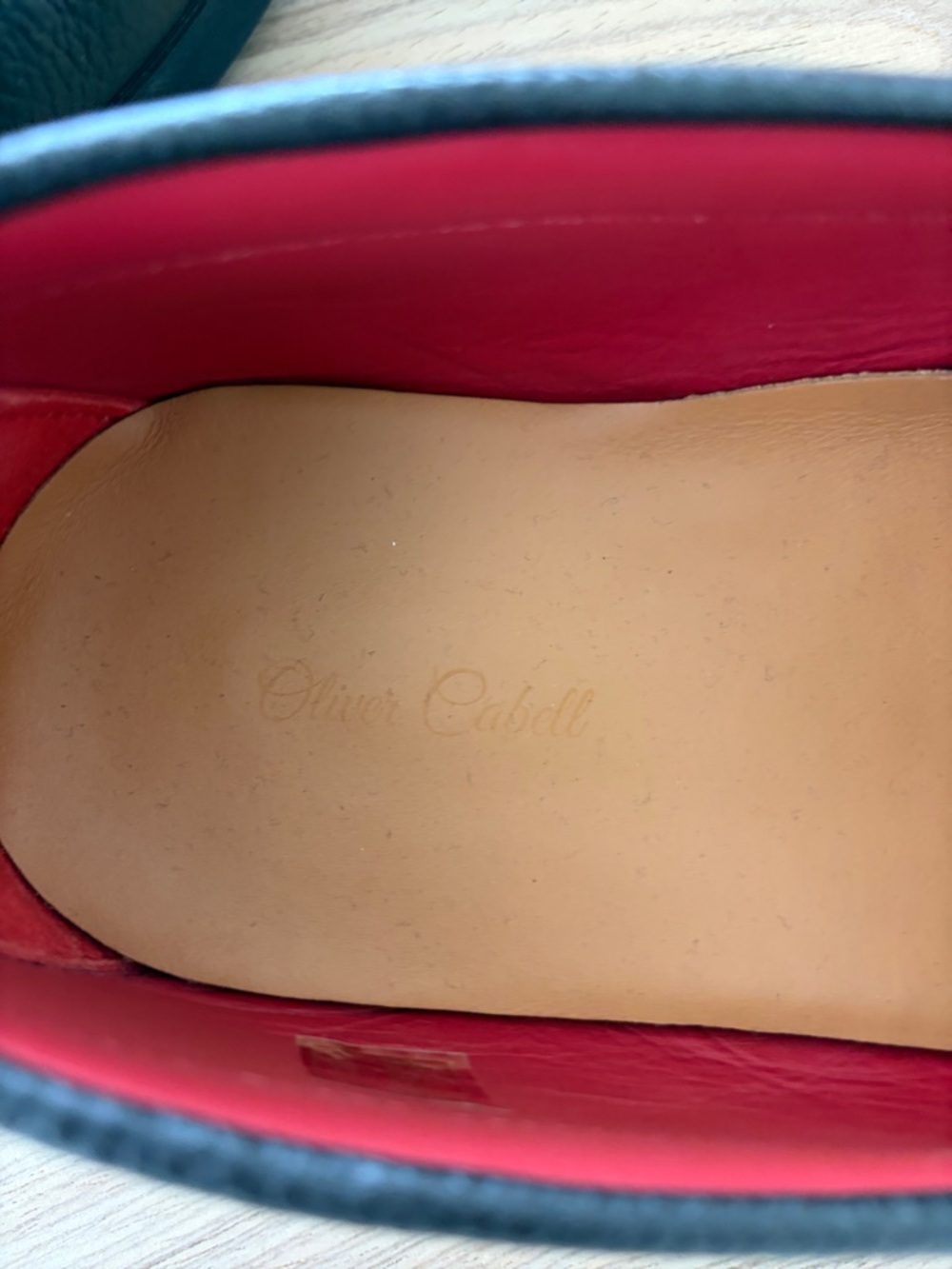 Oliver Cabell Black and White Penny Loafers with Red Lining - Picture 3 of 11